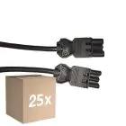 Confezione Multipack 25x Noxion GST - Compatibile Cavo di prolunga Nero - Maschio + Femmina - 5m - 3 pole 1,5mm2