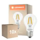 Confezione Multipack 10x Ledvance Classic LED E27 Pera Filamento Chiara 3.4W 470lm - 827 Bianco Molto Caldo | Sostitutiva 40W